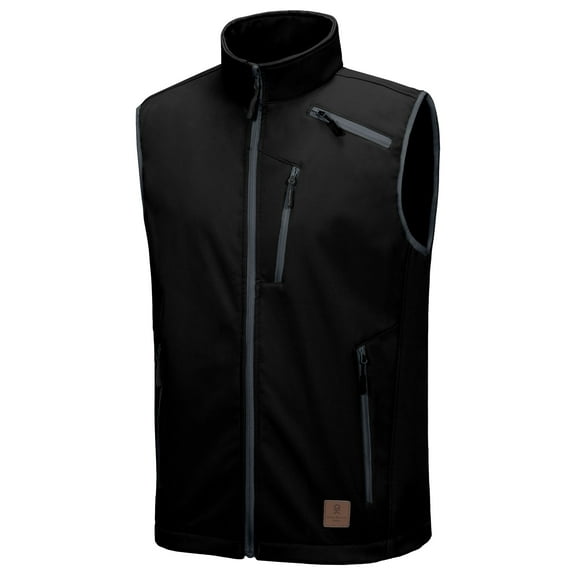 Little Donkey Andy Men's Lightweight Fleece lined Softshell Vest Windproof Sleeveless Jacket for Hiking Travel Golf Black XL