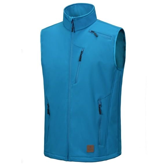 Little Donkey Andy Men's Lightweight Fleece lined Softshell Vest Windproof Sleeveless Jacket for Hiking Travel Golf Swedish Blue XL