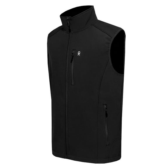 Little Donkey Andy Men's Lightweight Fleece lined Softshell Vests Windproof Sleeveless Jackets for Hiking Golf Travel Black 3XL