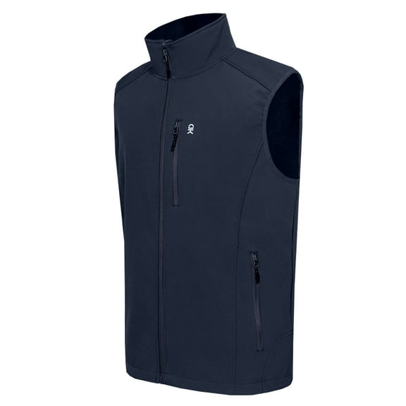 Little Donkey Andy Men's Lightweight Fleece lined Softshell Vests Windproof Sleeveless Jackets for Hiking Golf Travel Deep Blue M