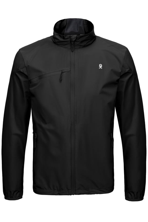 Men's Lightweight Golf Windbreaker Jacket Windproof Waterproof Outdoor Running Coat Black S