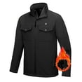 thumbnail image 1 of Little Donkey Andy Men's Lightweight Jacket Water Resistant Windbreaker Fleece Lined Warm Coat Black XL, 1 of 5