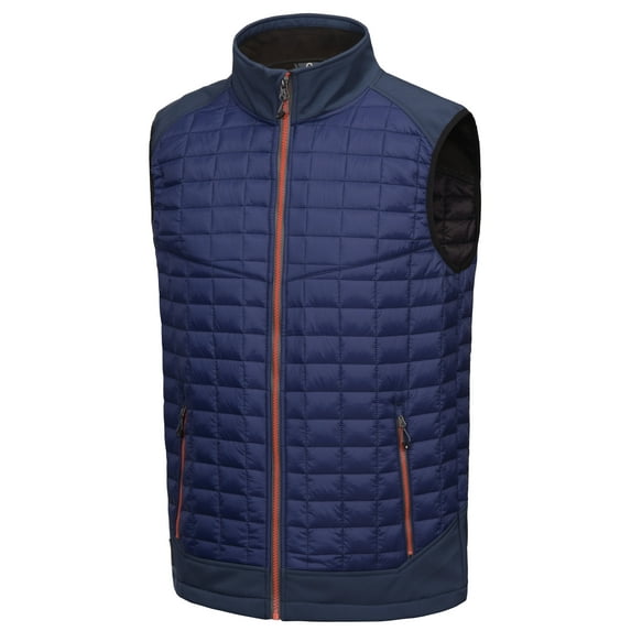Little Donkey Andy Men’s Lightweight Puffer Vest, Warm Outdoor Sleeveless Jacket for Hiking Travel Running Blue XS