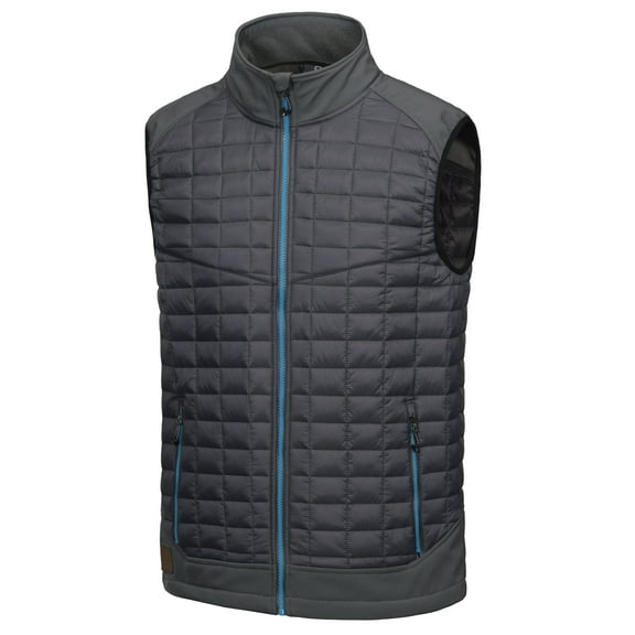 Little Donkey Andy Men’s Lightweight Puffer Vest, Warm Outdoor Sleeveless Jacket for Hiking Travel Running Grey L