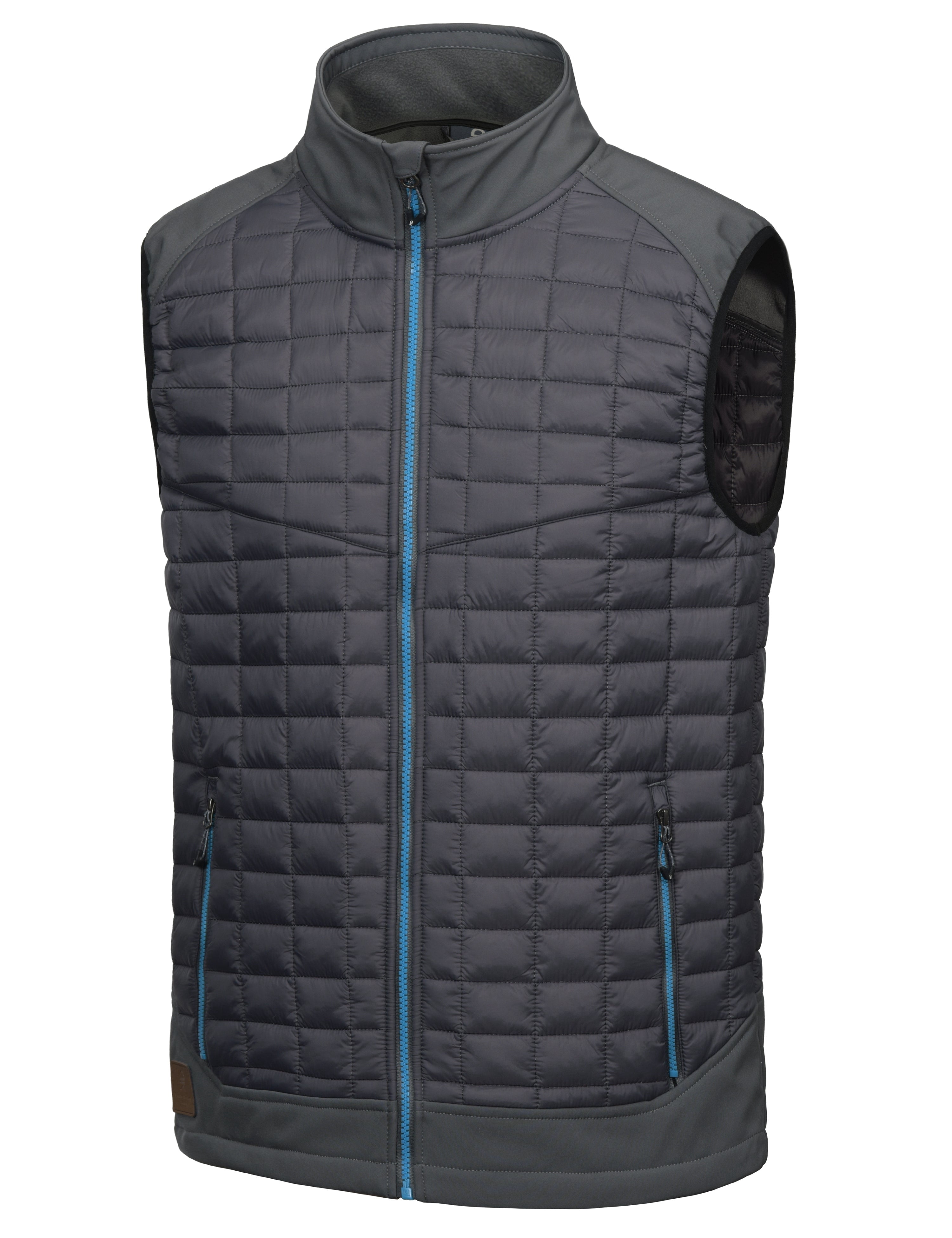 Little Donkey Andy Men’s Lightweight Puffer Vest, Warm Outdoor Sleeveless Jacket for Hiking Travel Running Grey M
