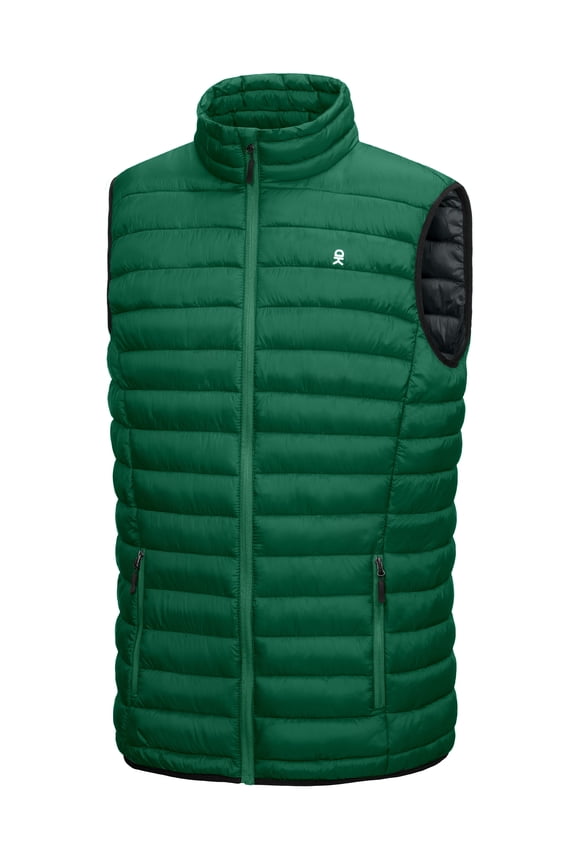 Men's Lightweight Puffer Vest Warm Thermal Sleeveless Jacket for Golf Casual Travel Pine Green XXL