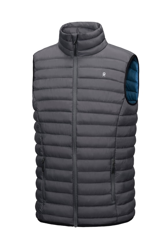 Men's Lightweight Puffer Vest Warm Thermal Sleeveless Jacket for Golf Casual Travel Steel Gray XXXL