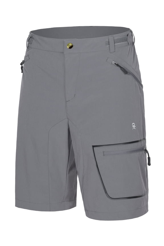 Men's Lightweight Quick Dry Hiking Shorts Breathable Outdoor Cargo Shorts for Fishing Travel Casual Gray S