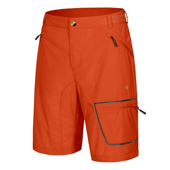 Little Donkey Andy Men's Lightweight Quick Dry Hiking Shorts Breathable Outdoor Cargo Shorts for Fishing Travel Casual Orange L