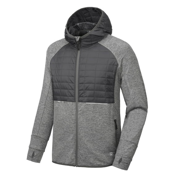 Little Donkey Andy Men's Lightweight Running Jackets Full Zip Hooded Sports Jacket for Winter Hiking Golf Casual Gray XXL