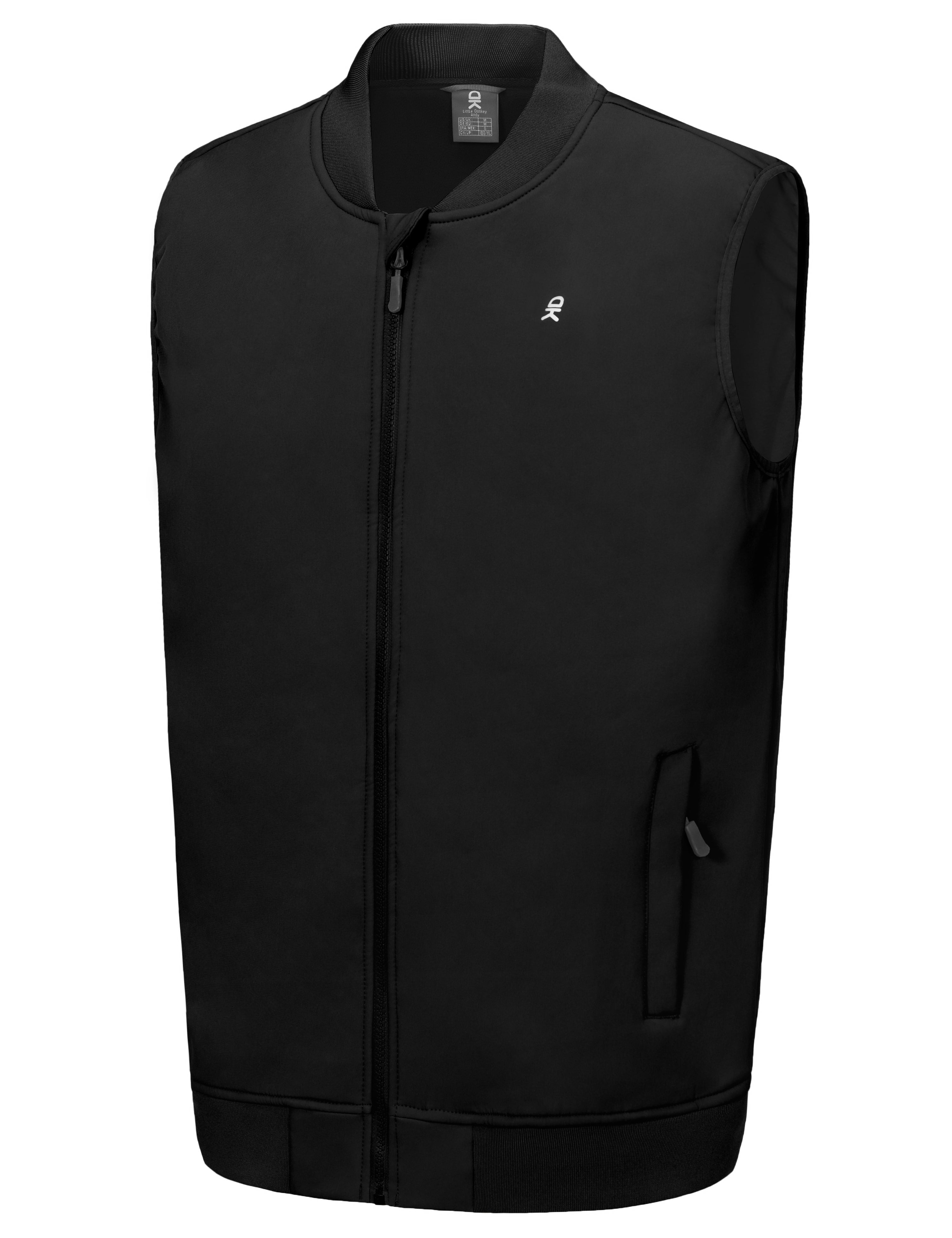 Little Donkey Andy Men’s Lightweight Softshell Vest Golf Outdoor Sleeveless Jacket Waterproof Windproof Winter Warm Fleece Lined Outerwear for Running Hiking Travel Casual Black XXL