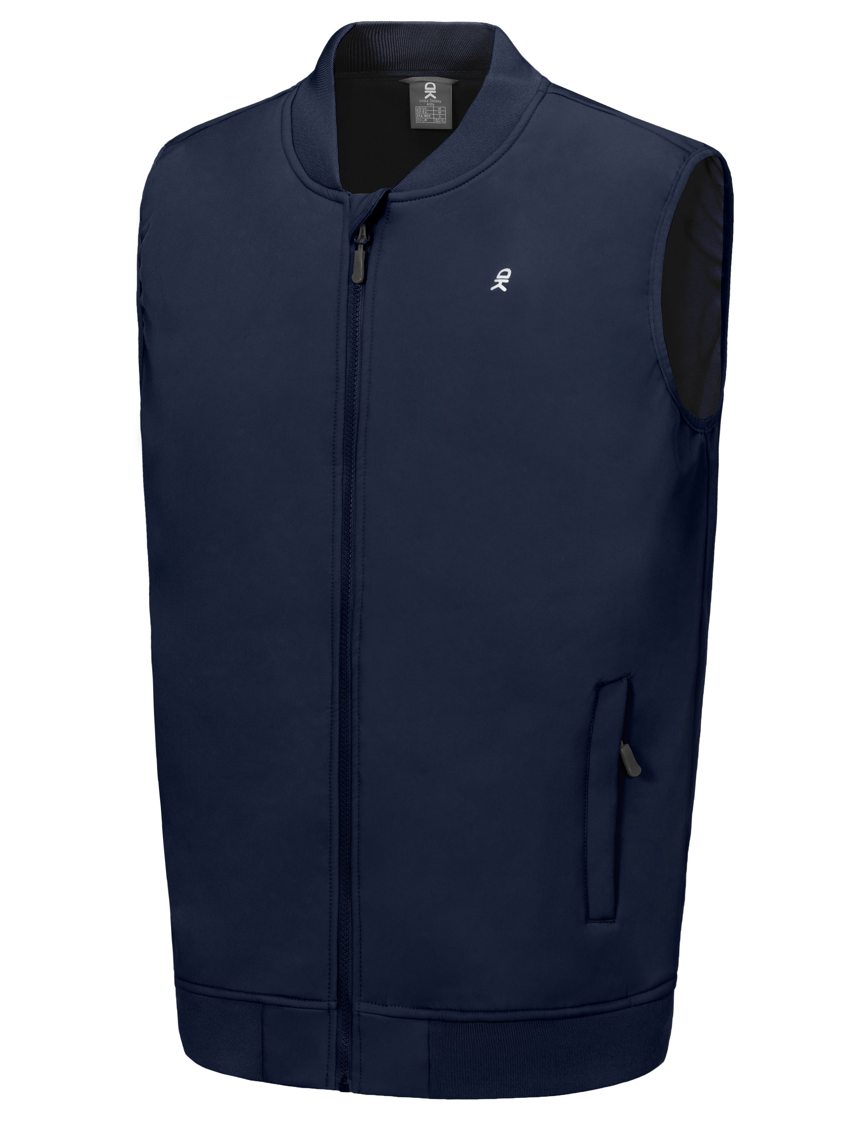 Little Donkey Andy Men’s Lightweight Softshell Vest Golf Outdoor Sleeveless Jacket Waterproof Windproof Winter Warm Fleece Lined Outerwear for Running Hiking Travel Casual Ensign Blue XL