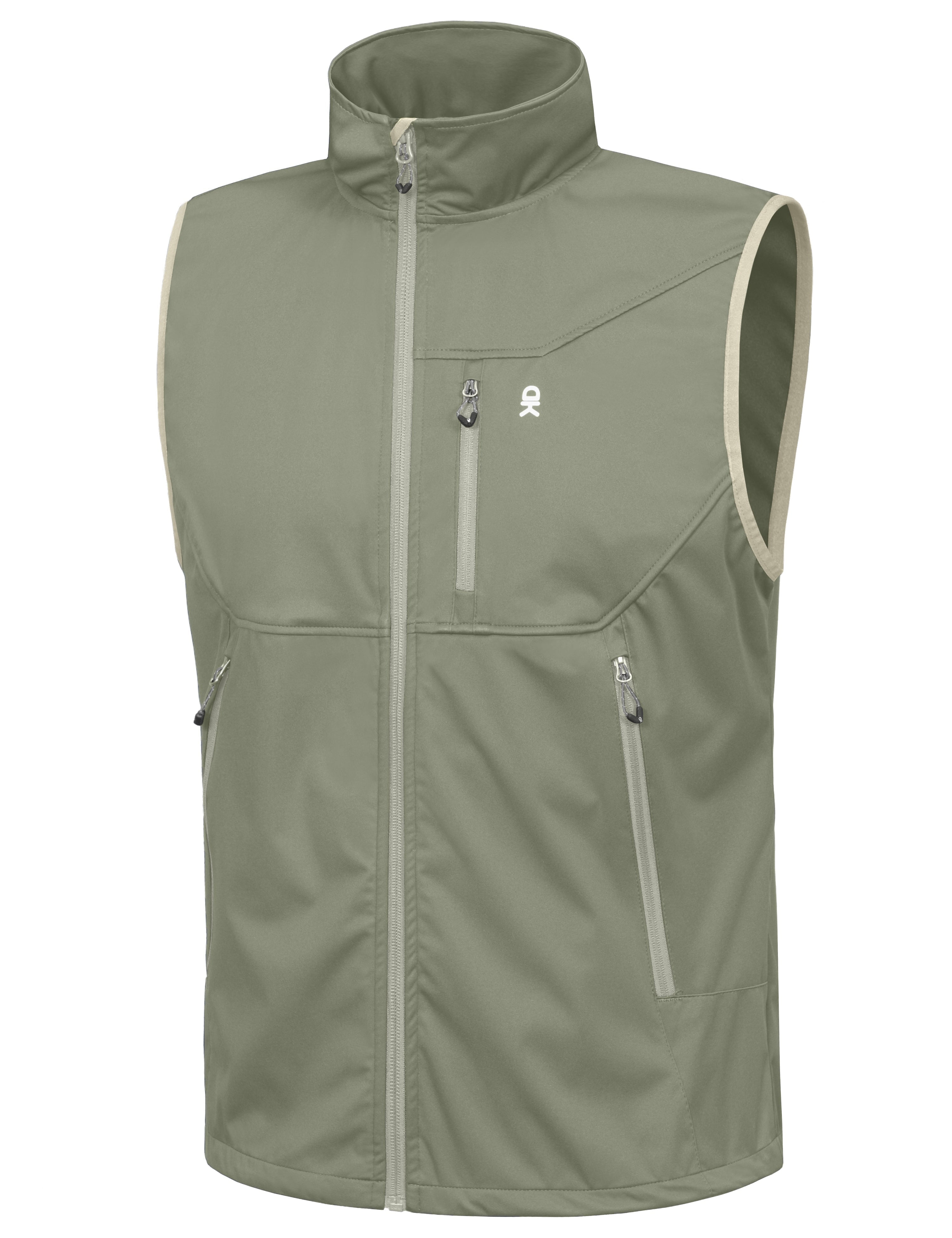 Little Donkey Andy Men's Lightweight Softshell Vest Windproof Sleeveless Jacket for Travel Hiking Running Golf Size L