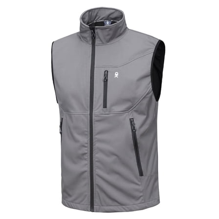 Little Donkey Andy Men's Lightweight Softshell Vest Windproof Sleeveless Jacket for Travel Hiking Running Golf Size L