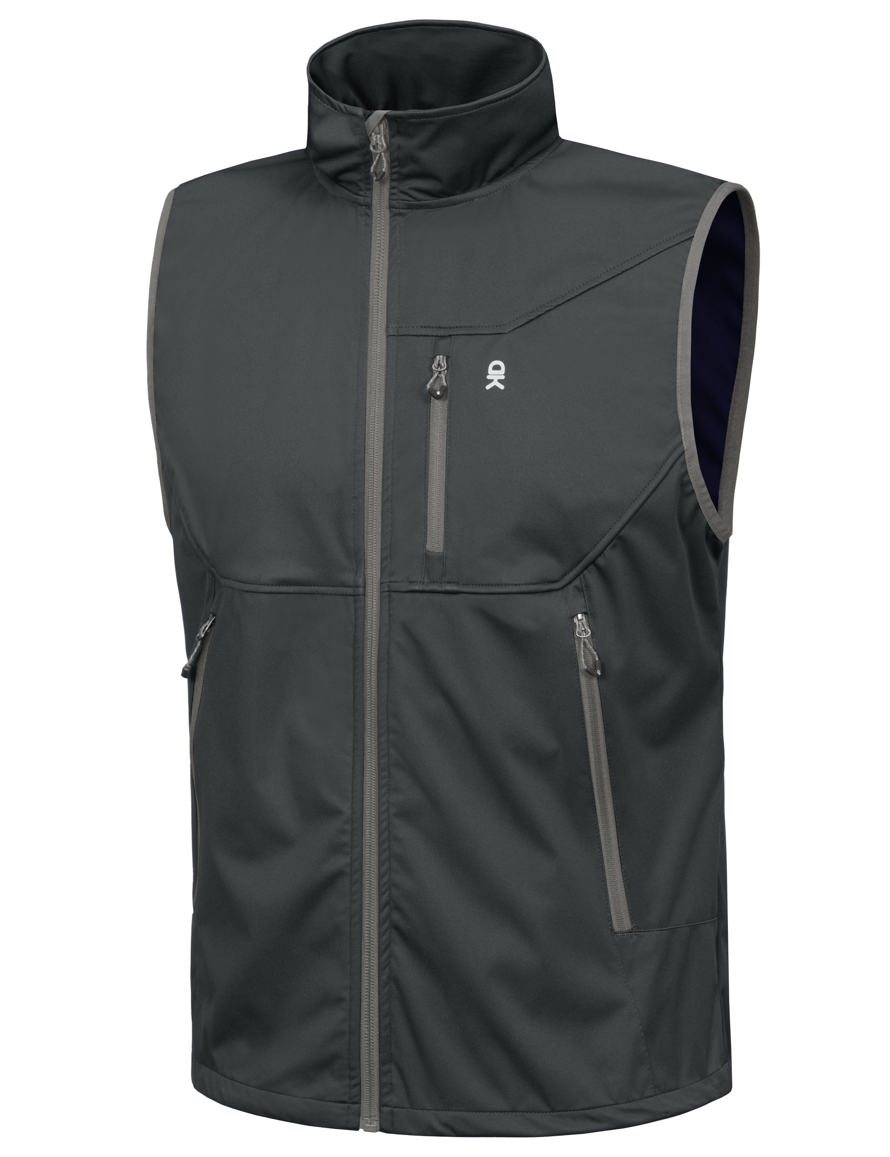 Little Donkey Andy Men's Lightweight Softshell Vest Windproof Sleeveless Jacket for Travel Hiking Running Golf Size L