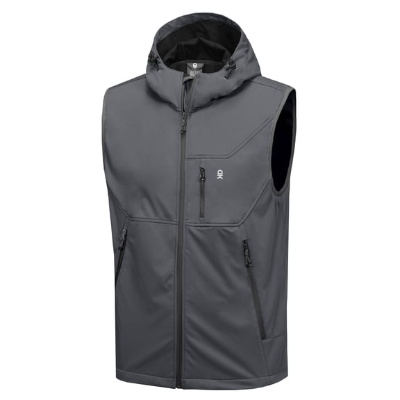Little Donkey Andy Men's Lightweight Softshell Vest Windproof Sleeveless Jacket for Travel Hiking Running Golf Size L