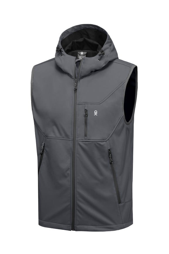 Men's Lightweight Softshell Vest Windproof Sleeveless Jacket for Travel Hiking Running Golf Size L