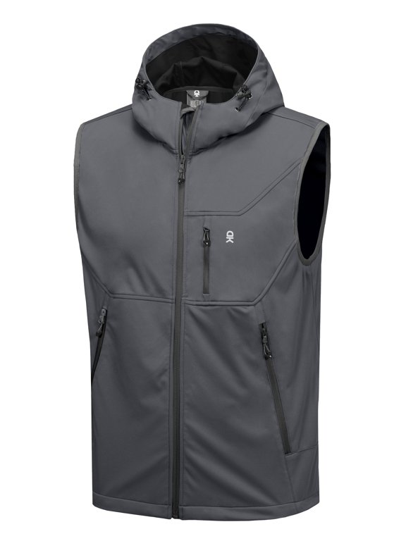 Men's Lightweight Softshell Vest Windproof Sleeveless Jacket for Travel Hiking Running Golf Size M