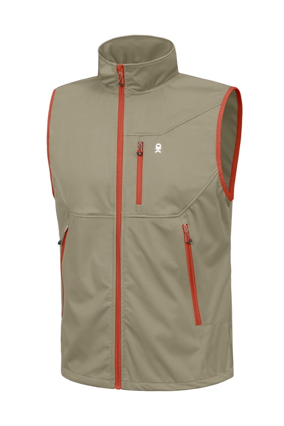 Men's Lightweight Softshell Vest Windproof Sleeveless Jacket for Travel Hiking Running Golf Size S