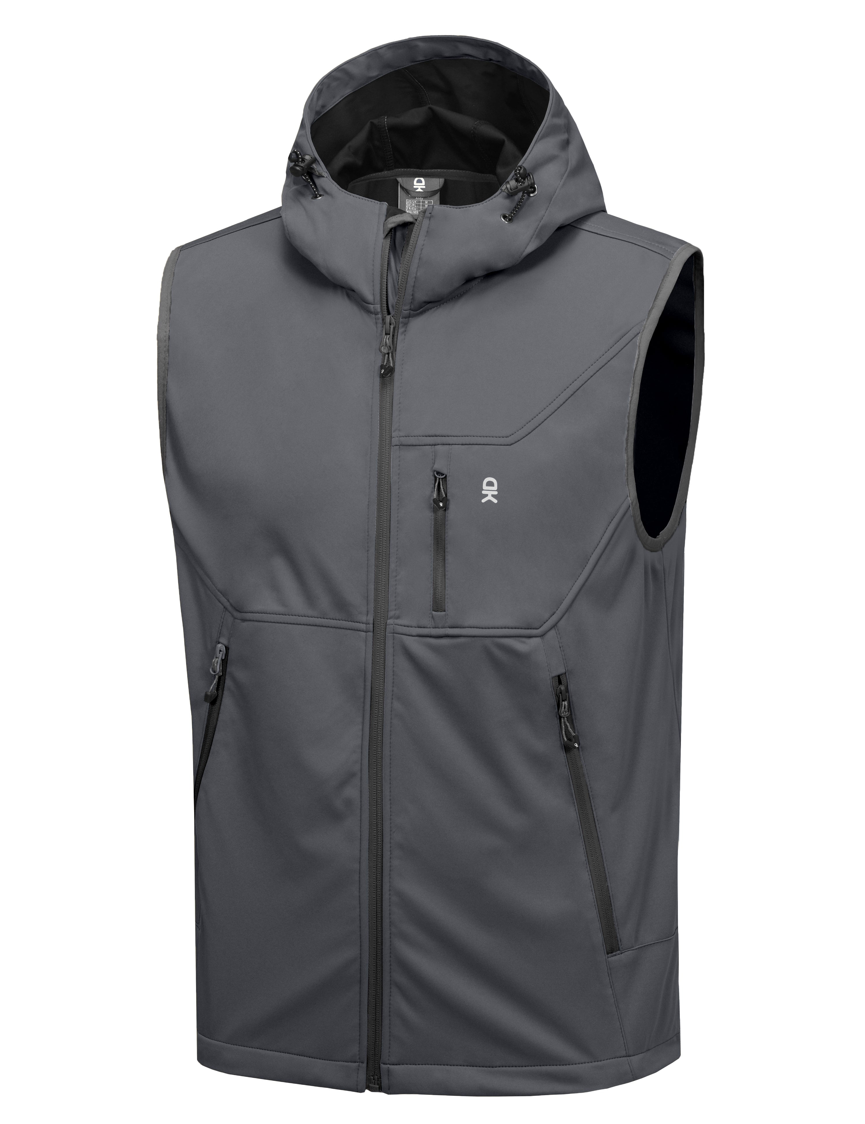 Little Donkey Andy Men's Lightweight Softshell Vest Windproof Sleeveless Jacket for Travel Hiking Running Golf Size XL