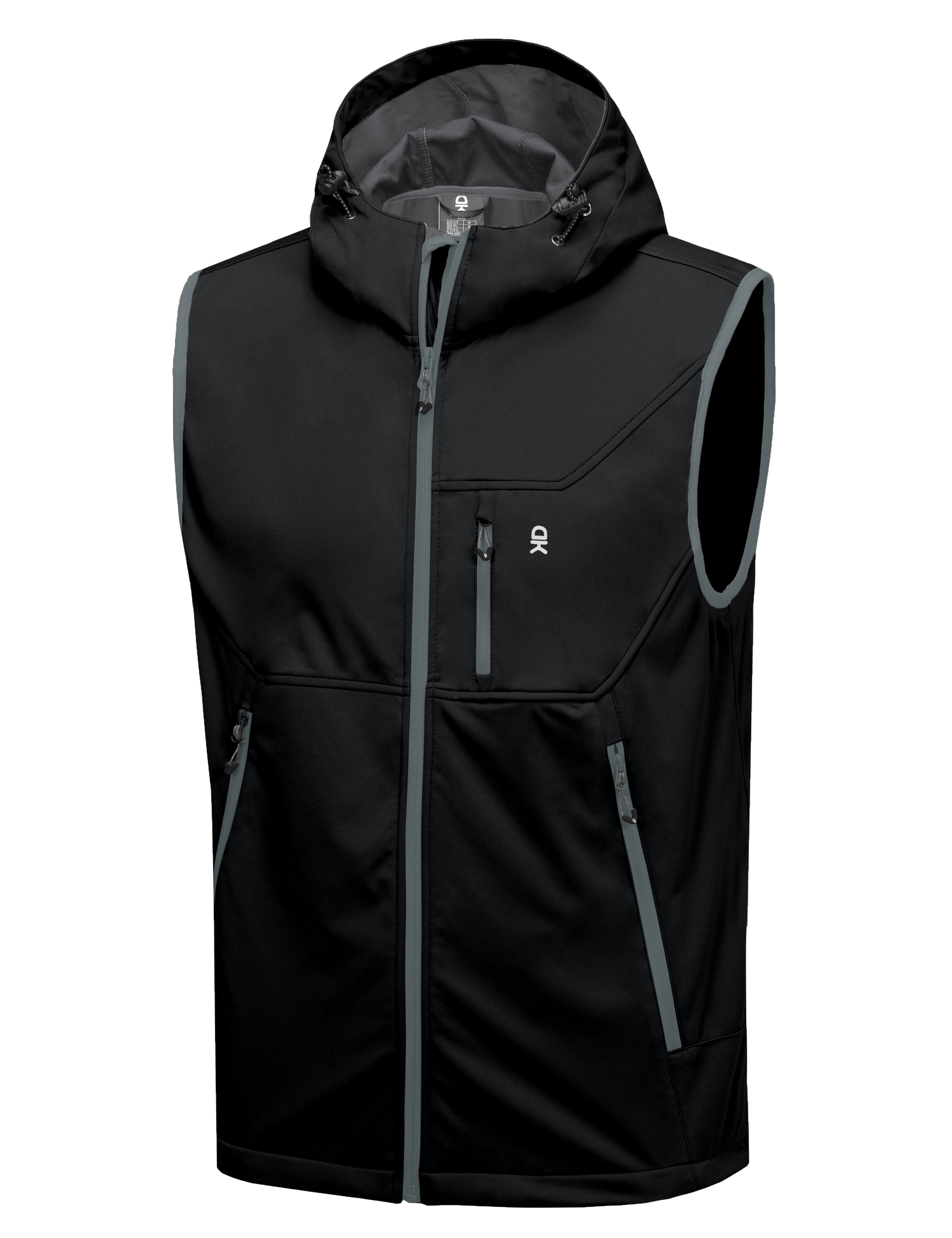Little Donkey Andy Men's Lightweight Softshell Vest Windproof Sleeveless Jacket for Travel Hiking Running Golf Size XXXL