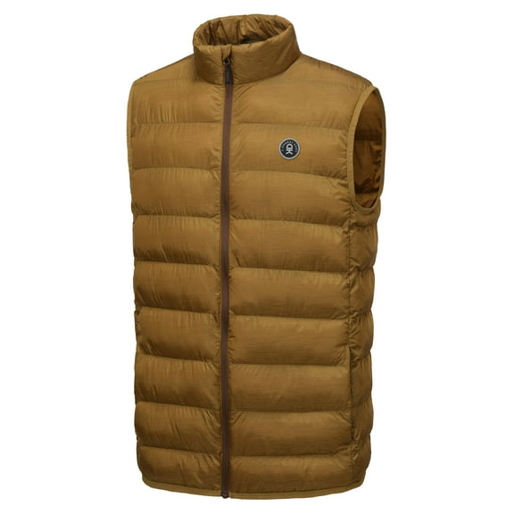 Little Donkey Andy Men's Lightweight Warm Puffer Vest Thermal Golf Sleeveless Jacket for Outdoor Hiking Travel Casual Mustard Gold 2XL