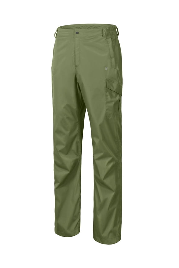Men's Lightweight Waterproof Breathable Rain Pants Golf Hiking TravelOlive Size M