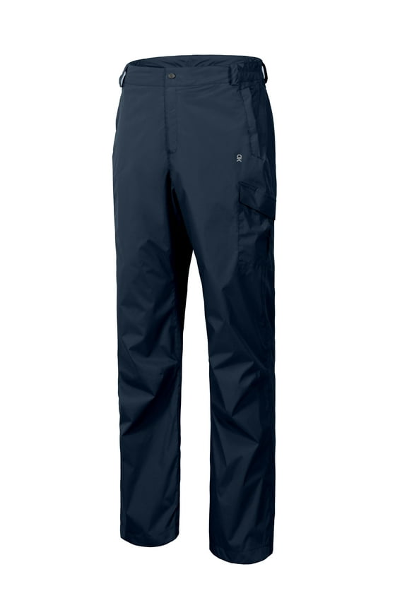 Men's Lightweight Waterproof Rain Pants Breathable Hiking Pant for Outdoor Fishing Dark Blue XL