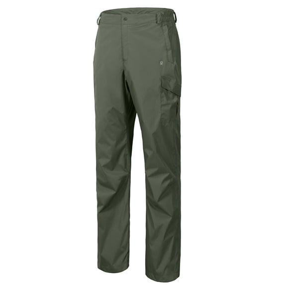 Little Donkey Andy Men's Lightweight Waterproof Rain Pants Breathable Hiking Pant for Outdoor Fishing Dark Green XXL