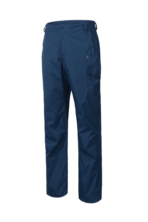 Men's Lightweight Waterproof Rain Pants Breathable Hiking Pant for Outdoor Fishing Deep Blue M