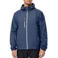 thumbnail image 1 of Little Donkey Andy Men’s Lightweight Windbreaker Jacket Breathable Windproof Hooded Wind Coat Hiking Running Golf Outdoor Travel Dark Blue M, 1 of 7