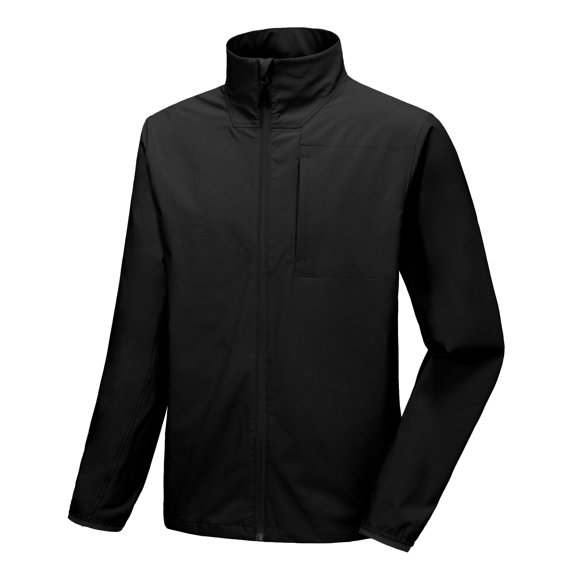 Little Donkey Andy Men's Lightweight Woven Jacket with Hood Windbreak Water Resistant Sun Protection Softshell Jacket For Runing Hiking Black S