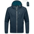 thumbnail image 1 of Little Donkey Andy Men's Packable Lightweight Hooded Jacket Windproof Windbreaker with Recycled Insulation Navy Blue M, 1 of 7