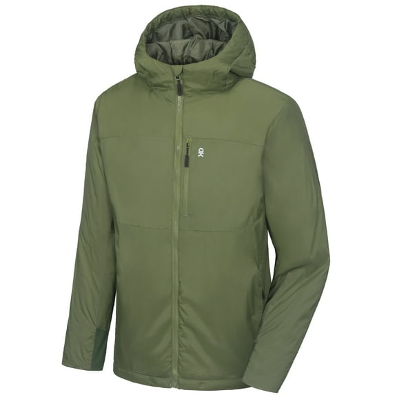 Little Donkey Andy Men's Puffer Jacket Lightweight Warm Winter Coat Hooded Windproof Insulated Jacket Green L