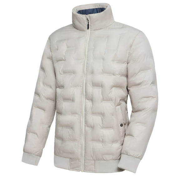 Little Donkey Andy Men's Puffer Warm Jacket Windproof Winter Coat with Recycled Insulation Khaki L