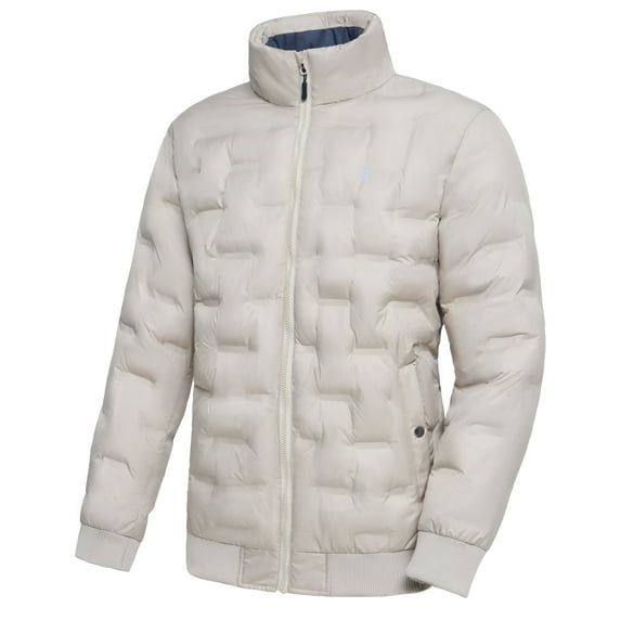 Little Donkey Andy Men's Puffer Warm Jacket Windproof Winter Coat with Recycled Insulation Khaki S