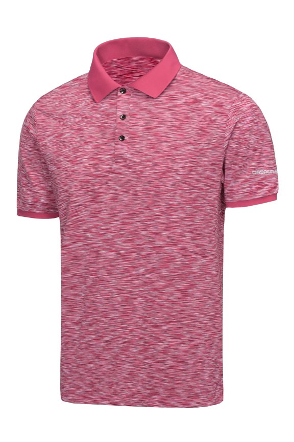 Men's Quick Dry Golf Shirt Short Sleeve Polo Shirt Stretch Moisture Wicking UV Protection Sports Tennis T-Shirt Dark Red Heather M