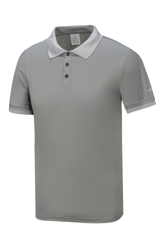 Men's Quick Dry Golf Shirt Short Sleeve Polo Shirt Stretch Moisture Wicking UV Protection Sports Tennis T-Shirt Gray Heather XL