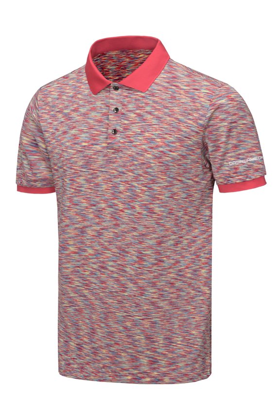 Men's Quick Dry Golf Shirt Short Sleeve Polo Shirt Stretch Moisture Wicking UV Protection Sports Tennis T-Shirt Red Heather L