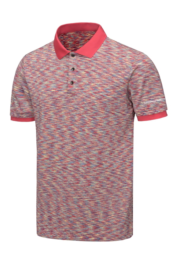 Men's Quick Dry Golf Shirt Short Sleeve Polo Shirt Stretch Moisture Wicking UV Protection Sports Tennis T-Shirt Red Heather S