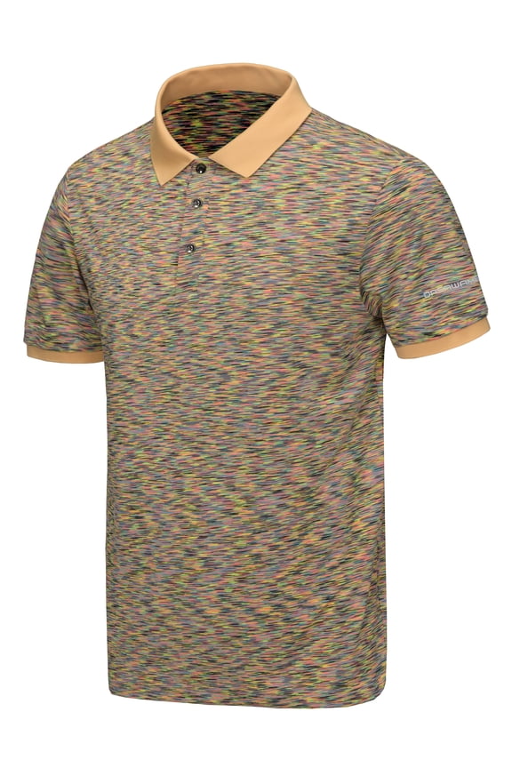 Men's Quick Dry Golf Shirt Short Sleeve Polo Shirt Stretch Moisture Wicking UV Protection Sports Tennis T-Shirt Yellow Heather S