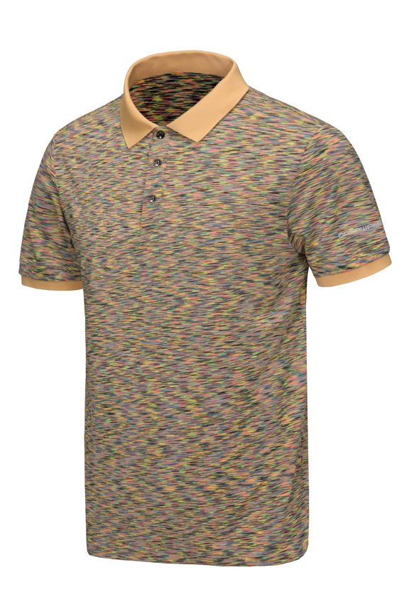 Men's Quick Dry Golf Shirt Short Sleeve Polo Shirt Stretch Moisture Wicking UV Protection Sports Tennis T-Shirt Yellow Heather XXL