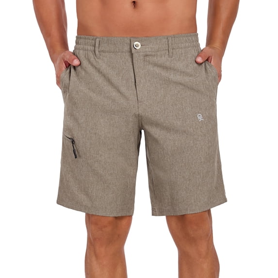 Little Donkey Andy Men's Quick Dry Stretch Shorts for Hiking Golf Travel, with Elastic Waist Greige M