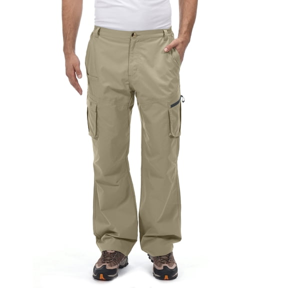 Little Donkey Andy Men's Quick Dry UPF 50  Cargo Pants, Stretch Lightweight Outdoor Hiking Pants Khaki S