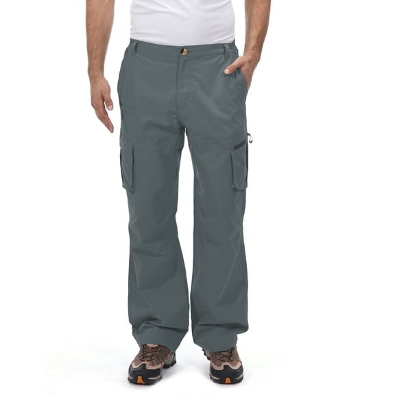 Little Donkey Andy Men's Quick Dry UPF 50  Cargo Pants, Stretch Lightweight Outdoor Hiking Pants Steel Gray S