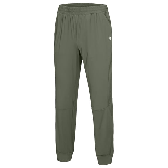 Little Donkey Andy Men's Quick-Drying Running Pants, Stretch Cooling Performance Mens Joggers with Pockets (Grey Green S)