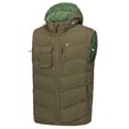 thumbnail image 1 of Little Donkey Andy Men's Reversible Fleece Puffy Vest Warm Sleeveless Puffer Jacket with Removable Hood for Golfing Hiking Laurel Oak M, 1 of 7