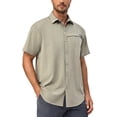 thumbnail image 1 of Men's Short Sleeve Shirt - Lightweight, UPF 50+ Sun Protection, Breathable, Air-Hole Technology for Fishing, Hiking, and Outdoor Activities Laurel Oak Heather M, 1 of 7
