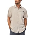 thumbnail image 1 of Men's Short Sleeve Shirt - Lightweight, UPF 50+ Sun Protection, Breathable, Air-Hole Technology for Fishing, Hiking, and Outdoor Activities Light Khaki Heather S, 1 of 7