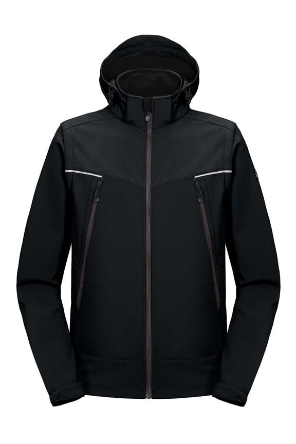 Men's Snow Ski Jacket with Detachable Sleeves and Hood, Windproof Mountain Rain Jacket Black Size M